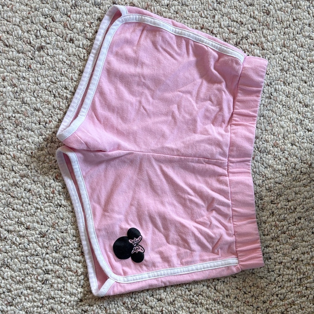 Disney Pink Athletic Shorts with Iconic Black Design